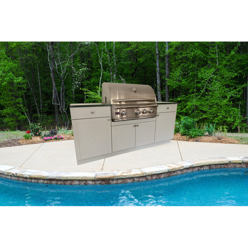 Marbella Outdoor Inc. 77" 4-Piece Modular Outdoor Kitchen Cabinet | Wayfair